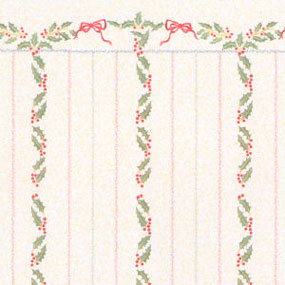 Dollhouse Miniature Wallpaper: Christmas Stripes